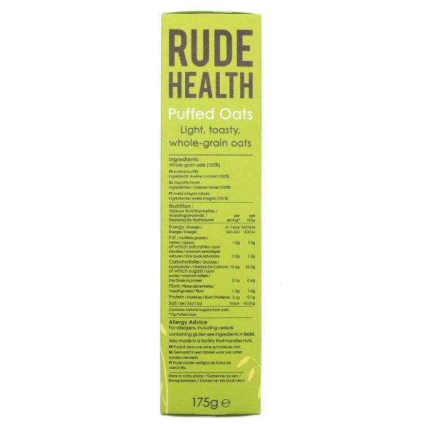 Rude Health | Puffed Oats | 175g Supply